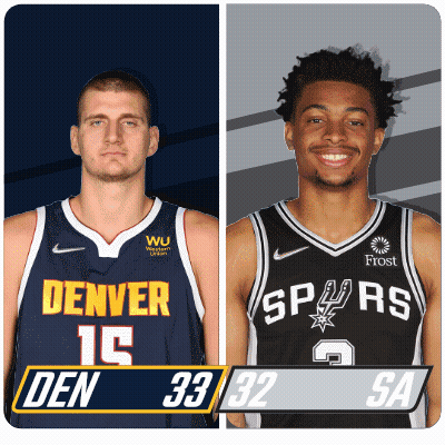 Two Basketball Players Denver And Spurs GIF