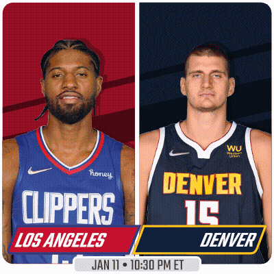 Two Basketball Players For Clippers And Denver GIF