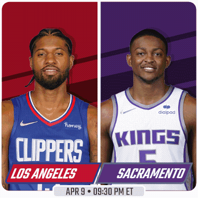 Two Basketball Players For The Clippers And Kings GIF