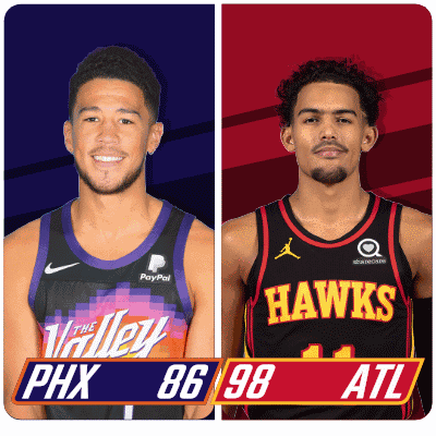 Two Basketball Players For The Hawks And The Valley GIF
