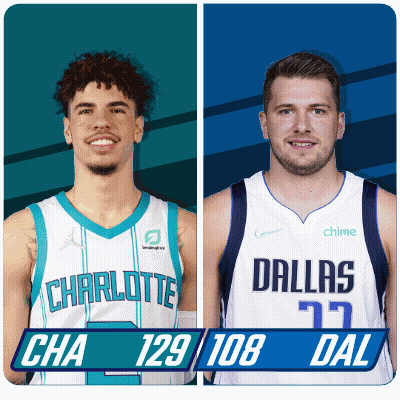 Two Basketball Players From Charlotte And Dallas GIF