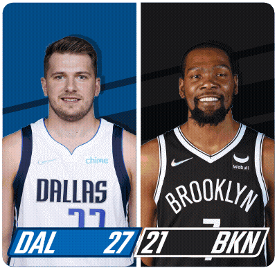 Two Basketball Players From Dallas And Brooklyn GIF