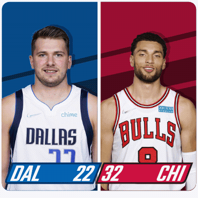 Two Basketball Players From Dallas And Bulls GIF
