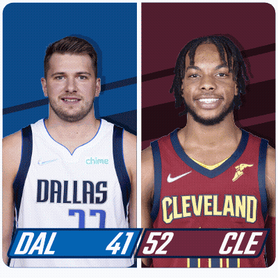 Two Basketball Players From Dallas And Cleveland GIF