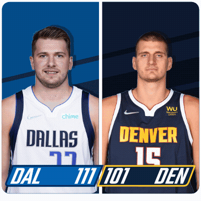 Two Basketball Players From Dallas And Denver GIF