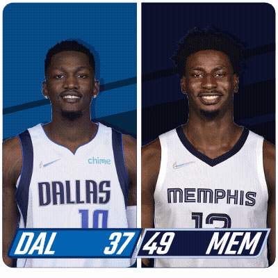 Two Basketball Players From Dallas And Memphis GIF