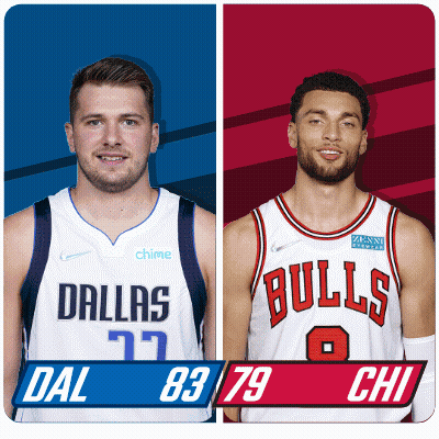 Two Basketball Players From Dallas And The Bulls GIF