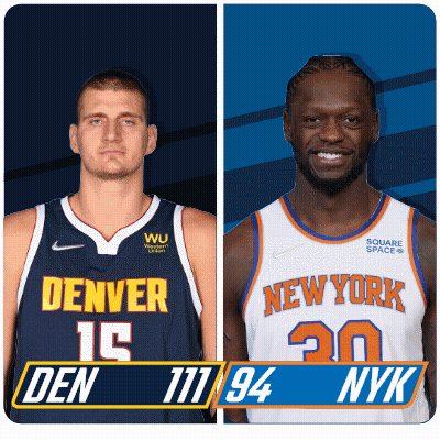 Two Basketball Players From Denver And New York GIF