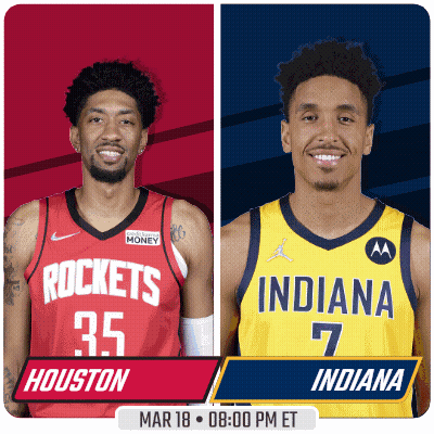 Two Basketball Players From Houston And Indiana GIF