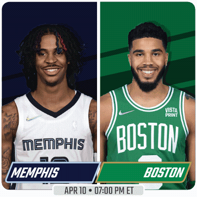 Two Basketball Players From Memphis And Boston GIF