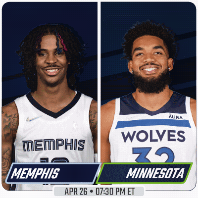 Two Basketball Players From Memphis And Minnesota Smiling GIF