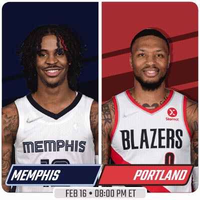 Two Basketball Players From Memphis And Portland GIF