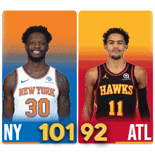 Two Basketball Players From New York And Atlanta GIF