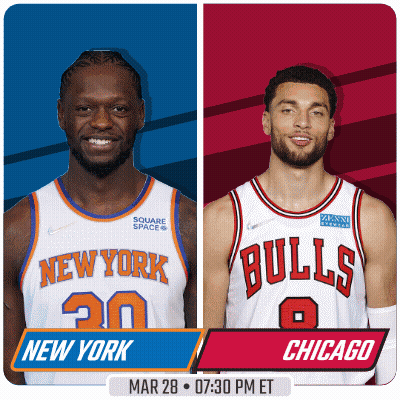 Two Basketball Players From New York And The Bulls GIF