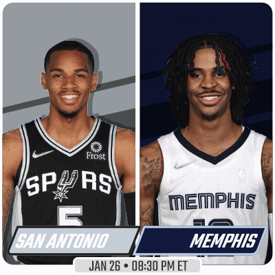 Two Basketball Players From San Antonio And Memphis GIF