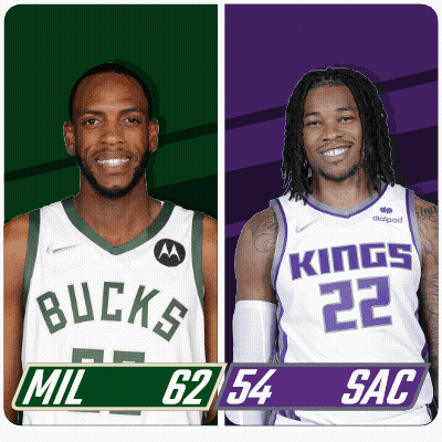 Two Basketball Players From The Bucks And Kings GIF