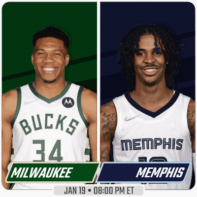 Two Basketball Players From The Bucks And Memphis GIF
