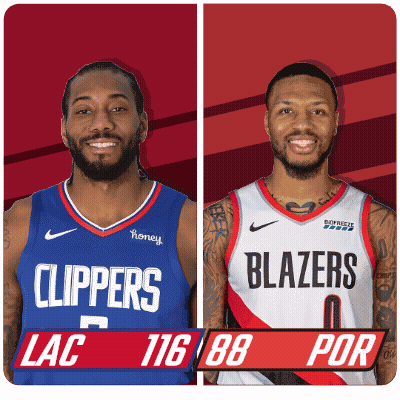Two Basketball Players From The Clippers And Blazers GIF