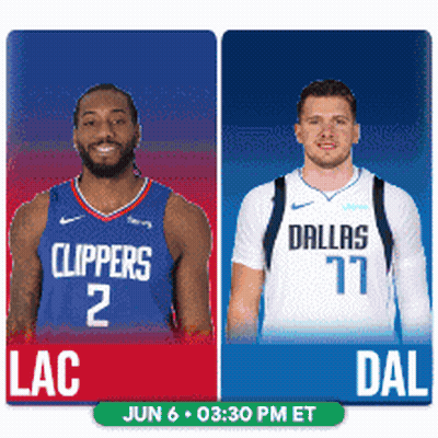 two basketball players from the clippers and dallas are shown