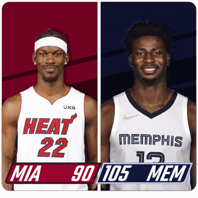Two Basketball Players From The Heat And Memphis GIF