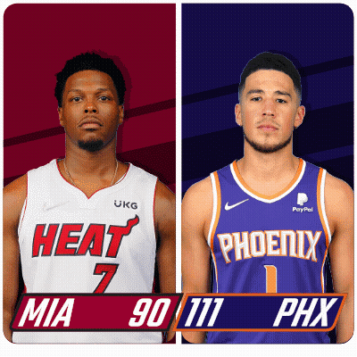 Two Basketball Players From The Heat And Phoenix GIF