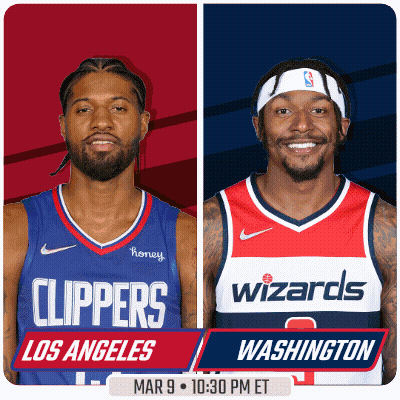 Two Basketball Players From The Los Angeles Clippers And Wizards GIF