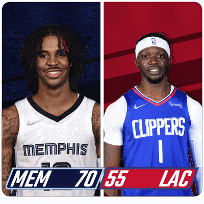 Two Basketball Players From The Memphis Grizzlies And Clippers GIF