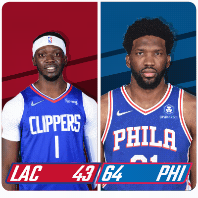 Two Basketball Players From The Philadelphia 76Ers And The Clippers GIF