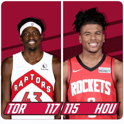 Two Basketball Players From The Raptors And Rockets GIF