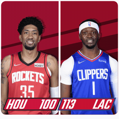 Two Basketball Players From The Rockets And Clippers GIF
