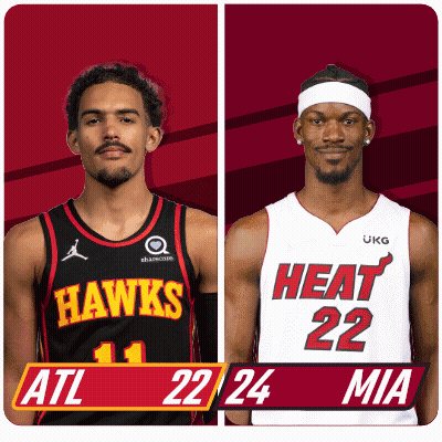 Two Basketball Players Heat Vs Hawks GIF