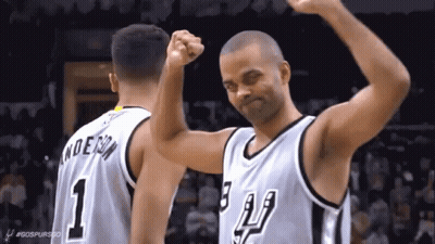 Two Basketball Players High Fiving GIF