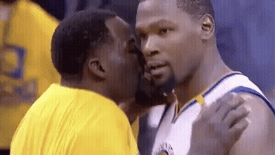 Two Basketball Players Kissing On Cheeks GIF