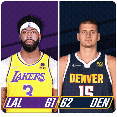Two Basketball Players Lakers And Denver GIF