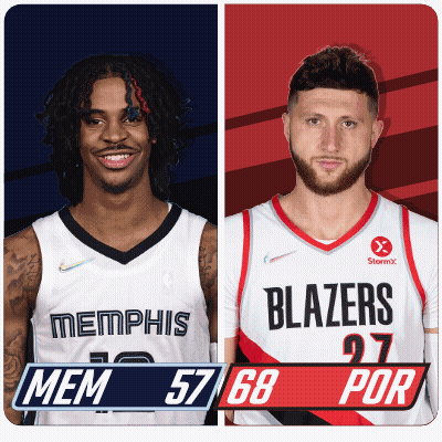 Two Basketball Players Memphis And Blazers GIF