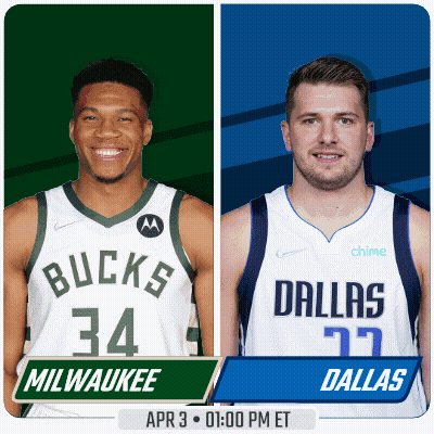Two Basketball Players Milwaukee Dallas Poster GIF