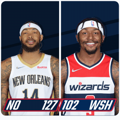 Two Basketball Players New Orleans And Wizards GIF