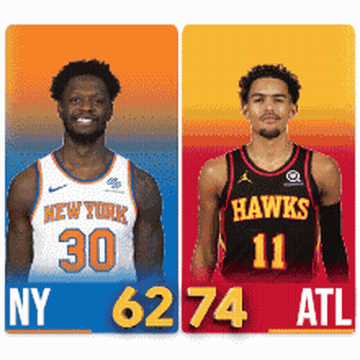 Two Basketball Players One From New York And One From Atl GIF