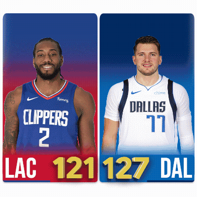 Two Basketball Players One From The Clippers And One From The Dallas GIF