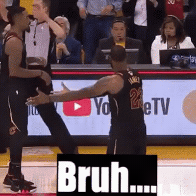 Two Basketball Players Saying Bruh GIF