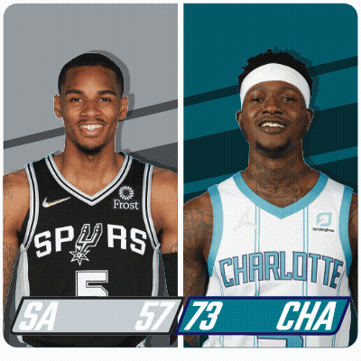 Two Basketball Players Spurs And Charlotte GIF