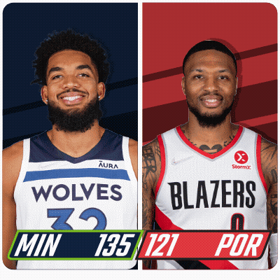 Two Basketball Players Wolves And Blazers GIF