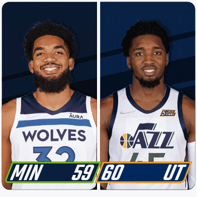 Two Basketball Players Wolves And Jazz GIF