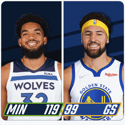Two Basketball Players Wolves And Warriors GIF