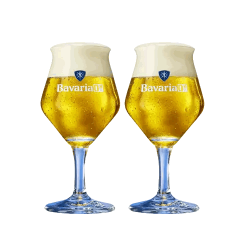 Two Bavaria Beer Glasses Toasting Sticker