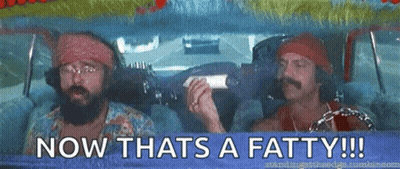 Two Bearded Men In A Car With The Words Now Thats A Fatty Written Above Them GIF