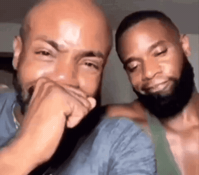 Two Bearded Men Laughing Together GIF