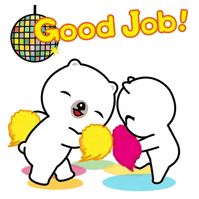 Two Bears Cheering Good Job Sticker