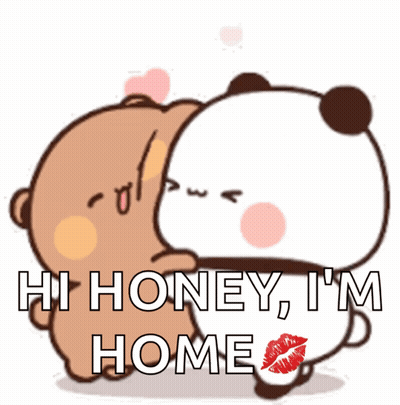 Two Bears Hugging Hi Honey I'm Home GIF