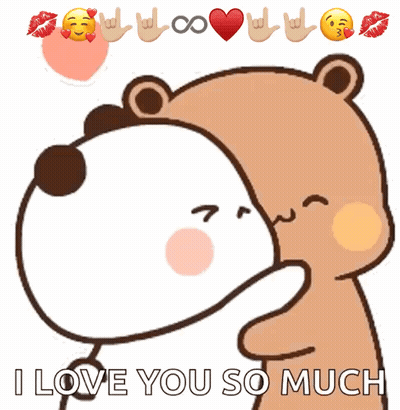 Two Bears Hugging I Love You So Much GIF